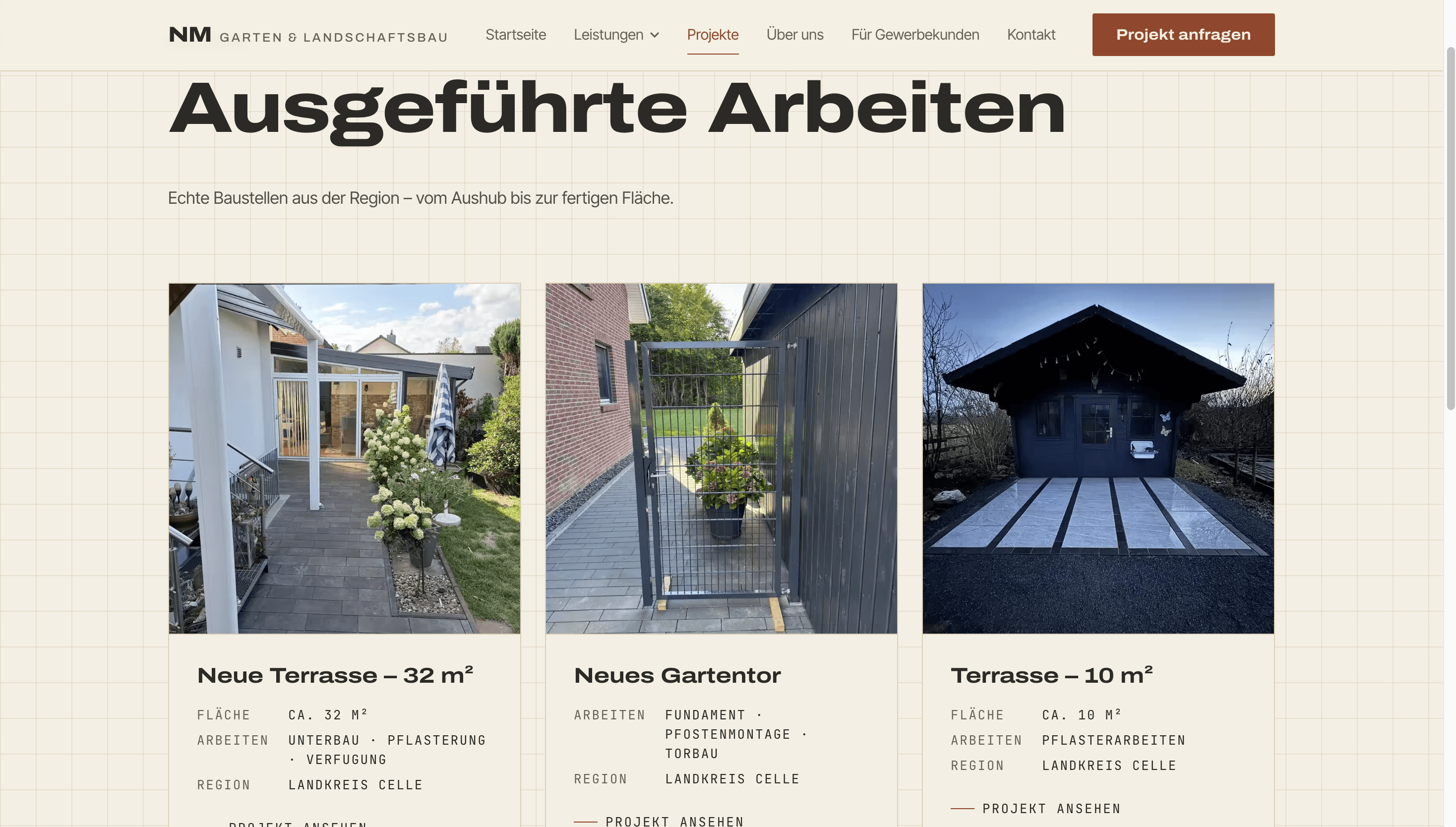 Weitere Ansicht 1: Website für einen Garten- & Landschaftsbaubetrieb